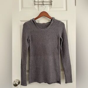 Roxy Heather Gray Knit Sweater Hoodie